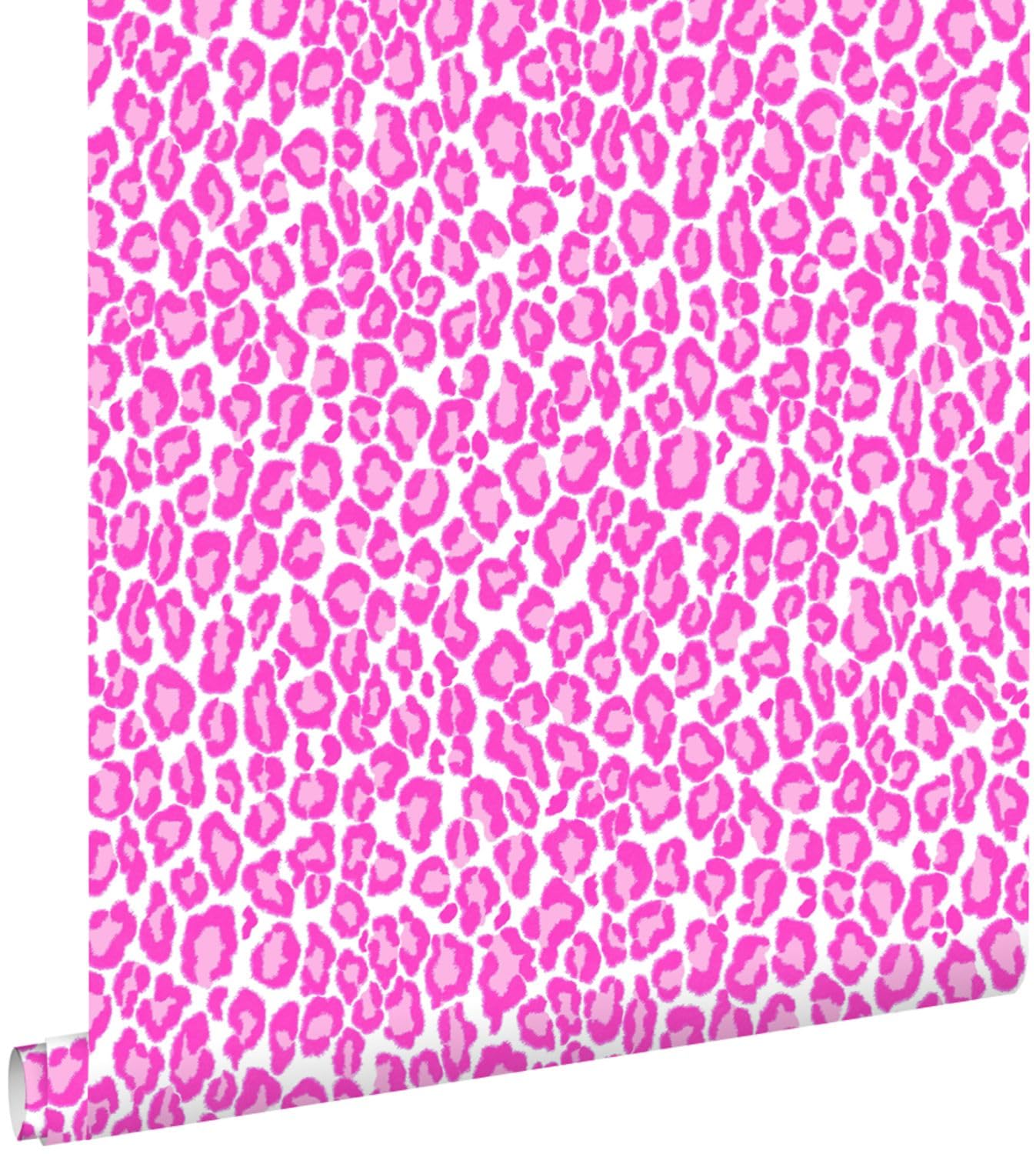 papier peint léopards rose 53 cm x 10.05 m - ESTAhome