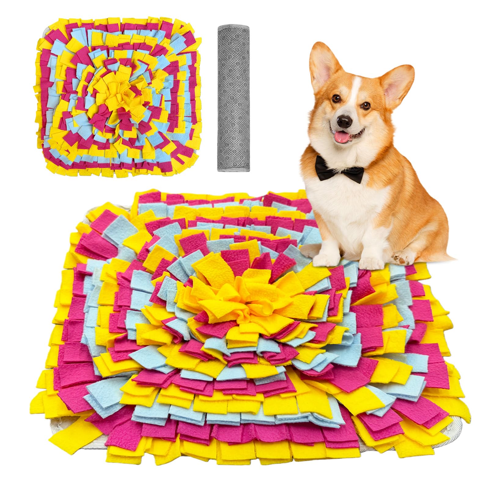 Tappeto Olfattivo Cane, 35 cm Foraggiamento Tappeto per Cani, Giochi per Cani, Lavabile Antiscivolo Tappetino Puzzle per l'allenamento Olfattivo Lo Slow Food e Il Sollievo dallo Stress