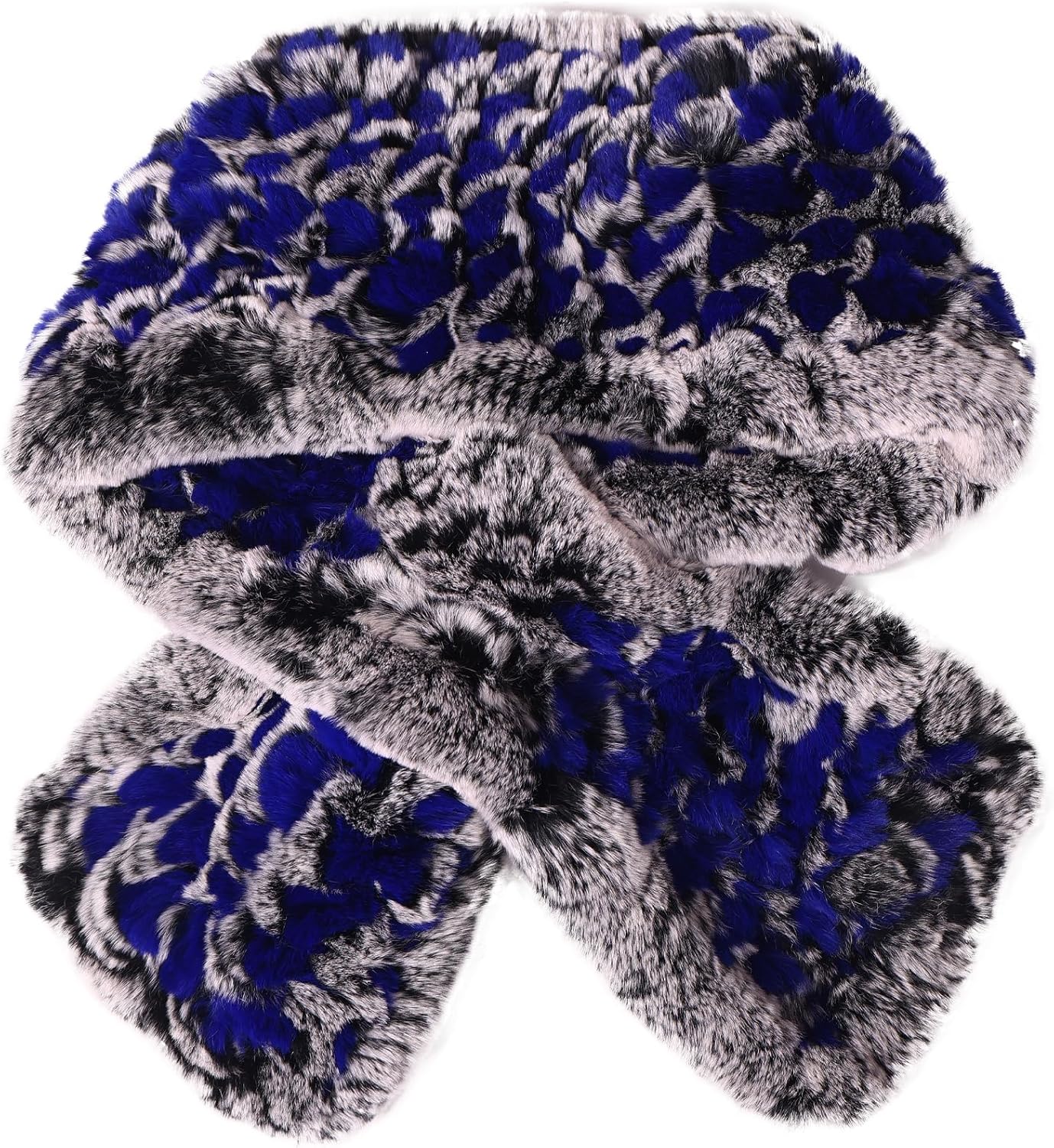 Valpeak Real Fur Scarves Women Winter Fur Neck Warmer Scarf Cold Weather Rabbit Knitted Fuzzy Fluffy - Image 7