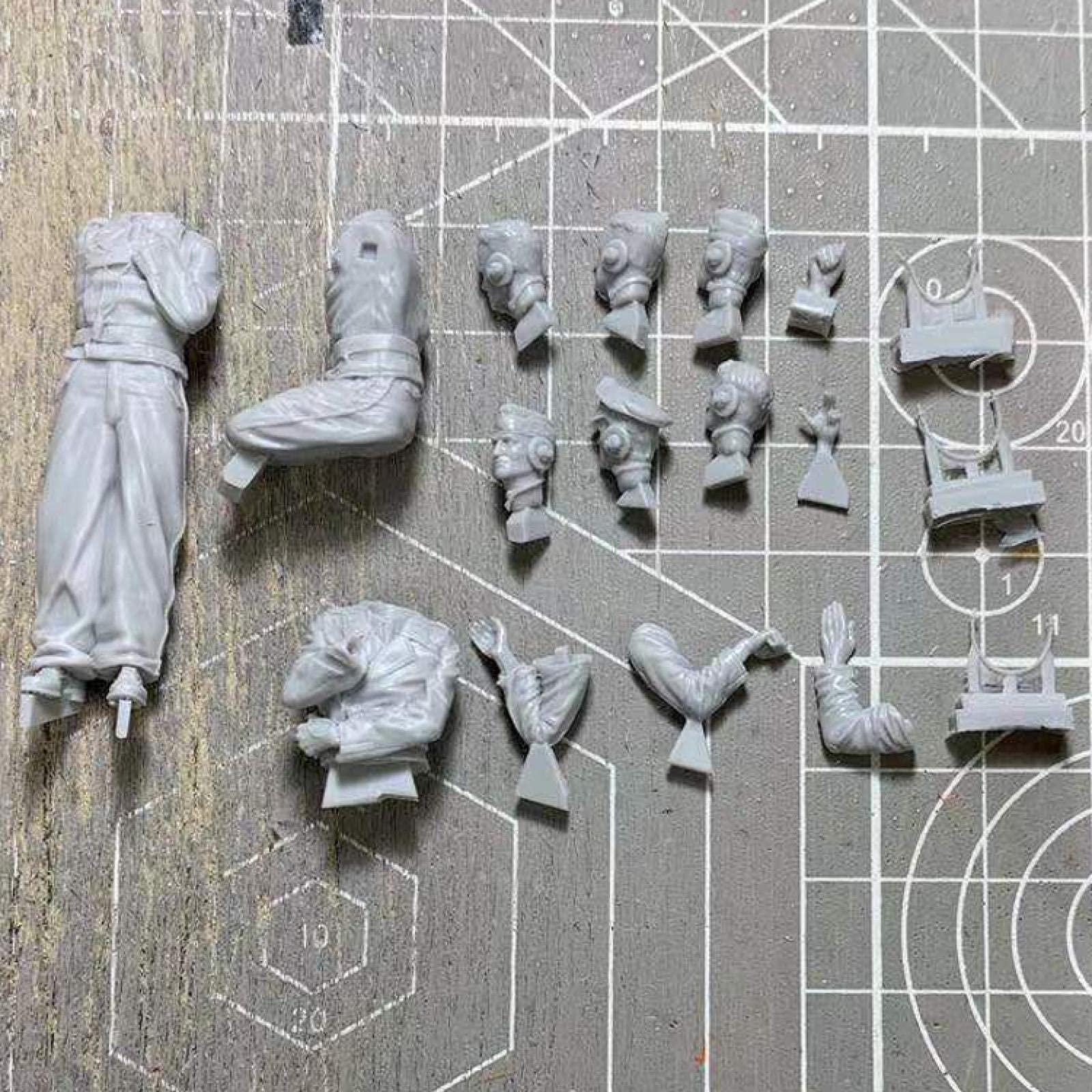 Lot De 2 Figurines Soldat Allemand WW2 En Résine - Échelle 1:35, Non Peintes, Neuf