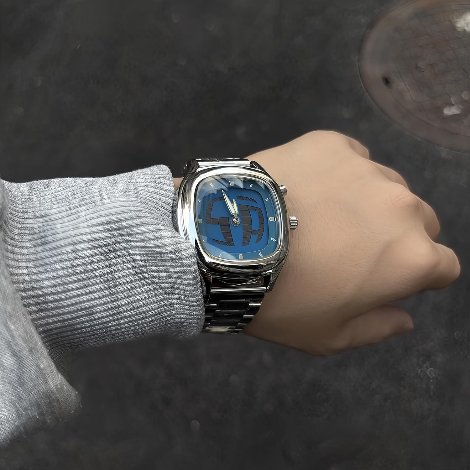 MASTOP Modern Stainless Steel Analog Watch Perspective Dial with Unique Colorful Dial – Stylish and Precise for Everyday Wear