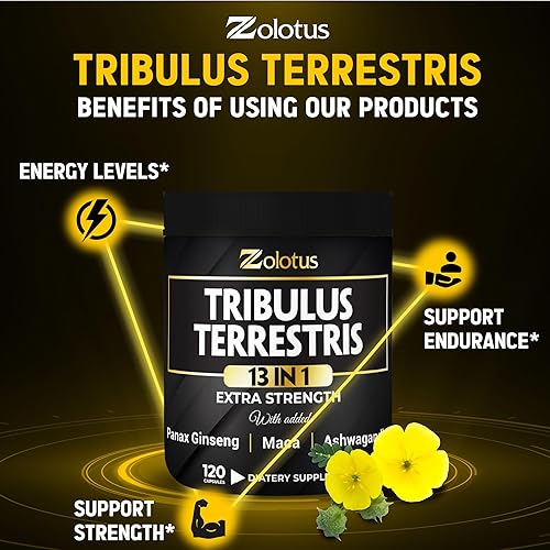 Miniatura 7 de Tribulus Terrestris 13 en 1, 16000 mg por porción con maca, hierba de cabra cachonda, ginseng Panax, palma de sierra, Tongkat Ali, Shilajit.