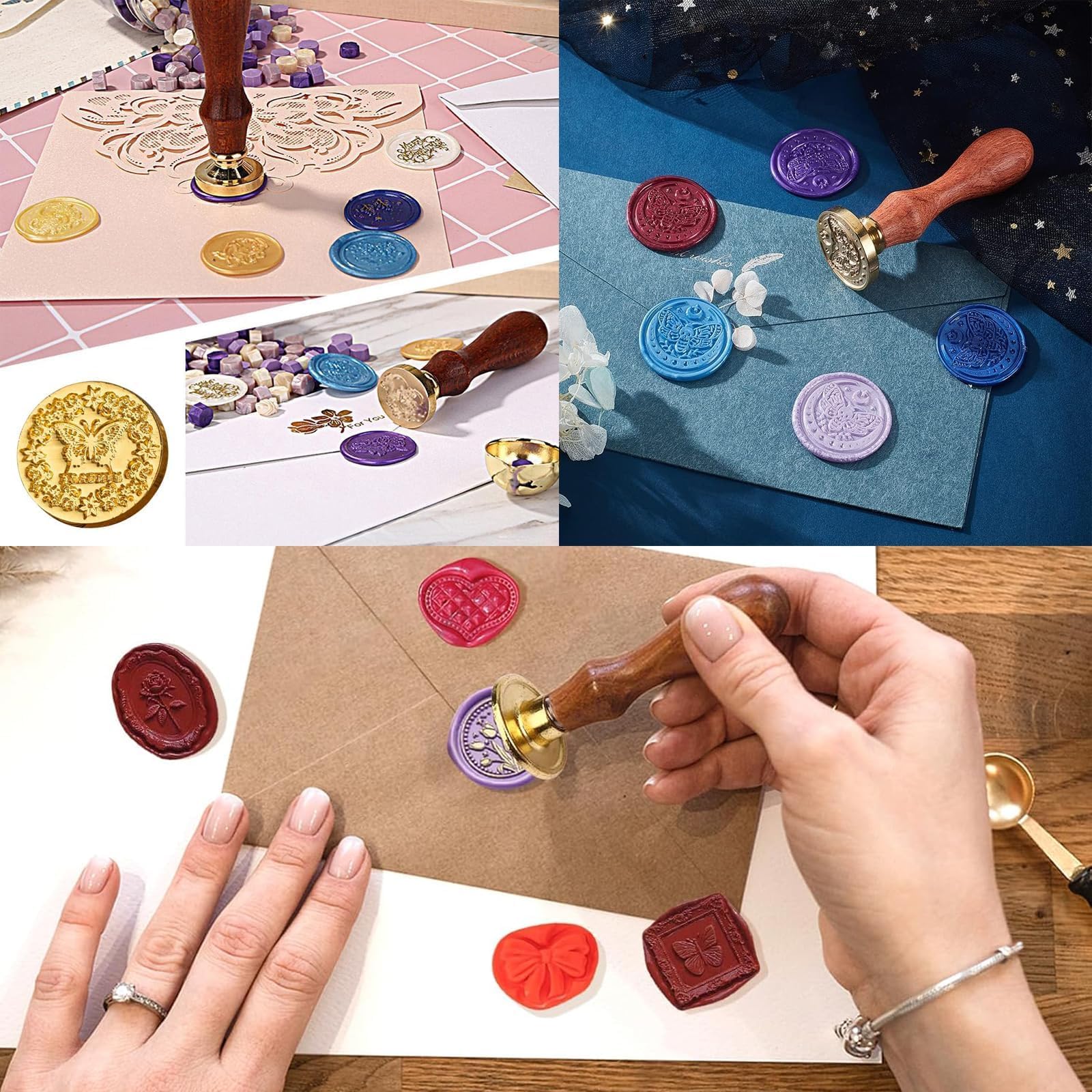 TINYSOME Sealing Wax Stamp Letter Series Wax Seal Stamp For Christmas Card Decorations