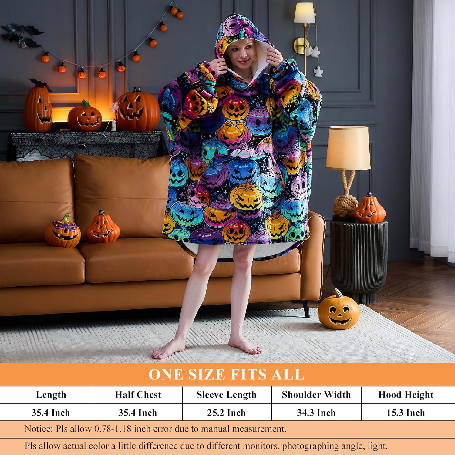 Moinlizy Blanket Hoodie Oversized Wearable Hooded Blanket for Adult Women and Men with Pocket Thick Sherpa Hoodie - Image 3