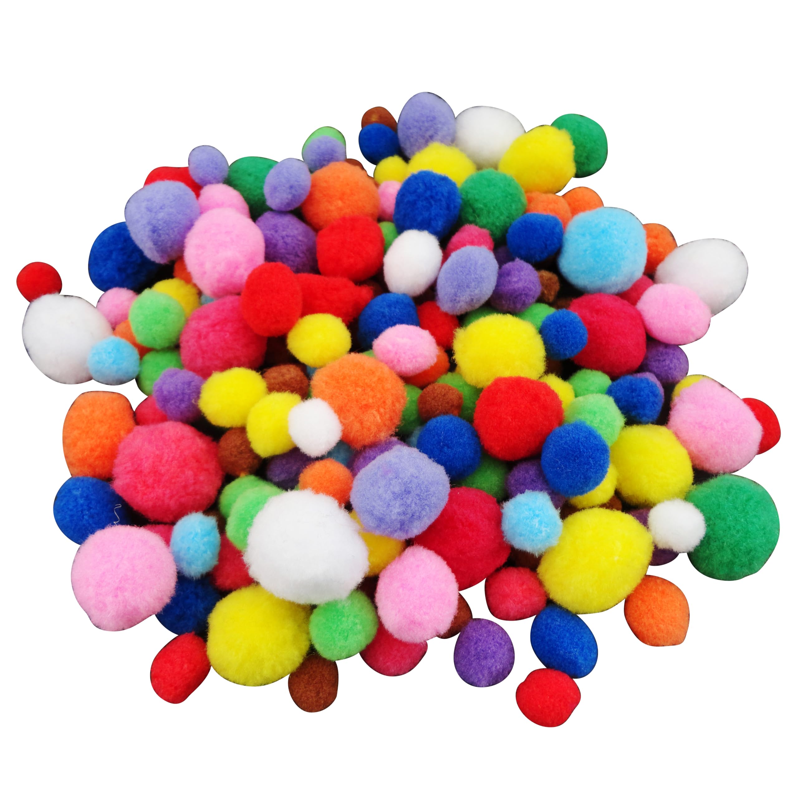 A2bsales Assorted Pack Of 100 Craft Poms - Colour Choice - Various Sizes Children Crafts - Colour: