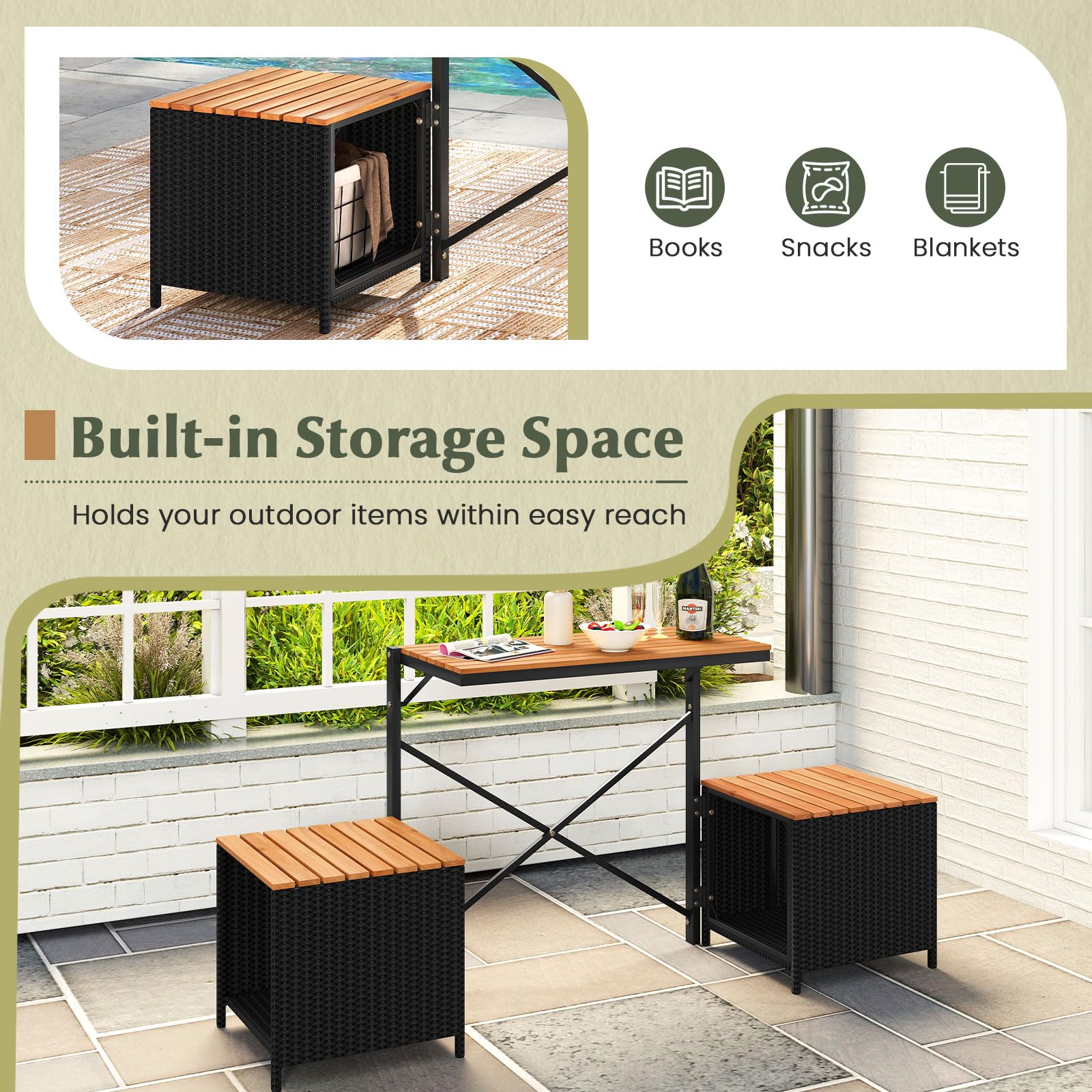 Transformable Seating Foldable Table And Chair Set Transformable Outdoor Seating Tangkula 2 ...