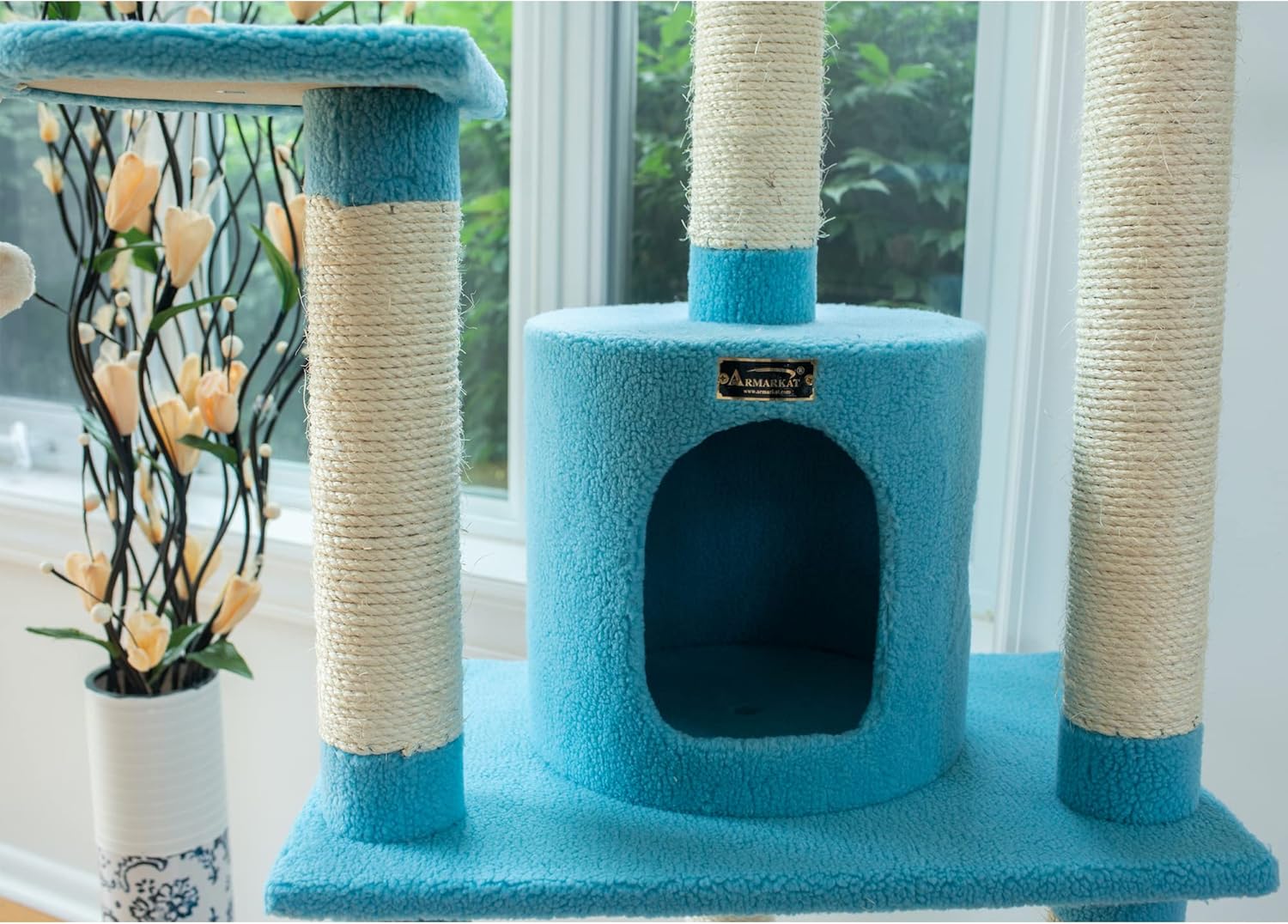 Armarkat 65-Inch Cat Tree, Model B6605, Sky Blue