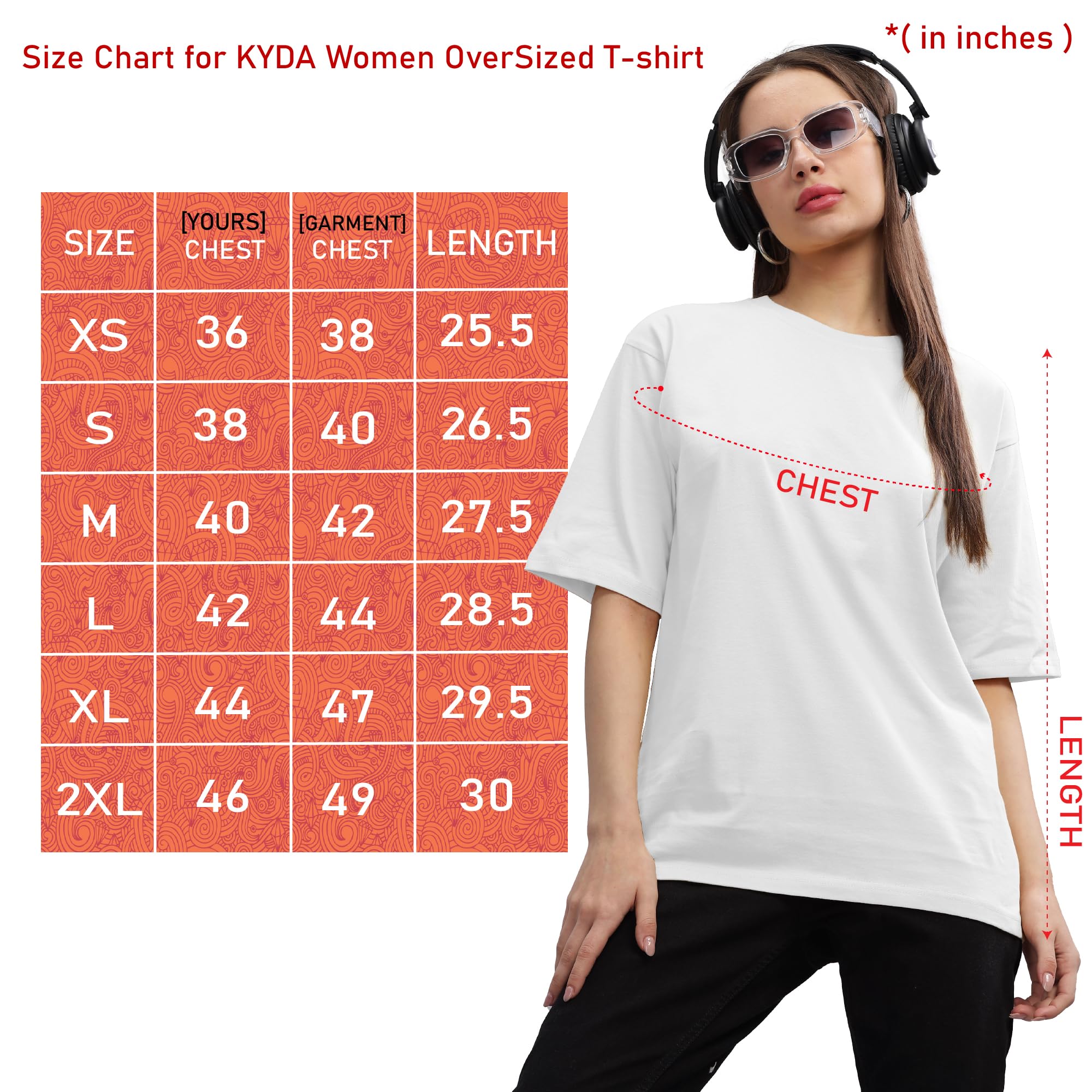 KYDA - Camiseta estampada para mujer, 100 % algodón puro, con hombros caídos y hombros caídos