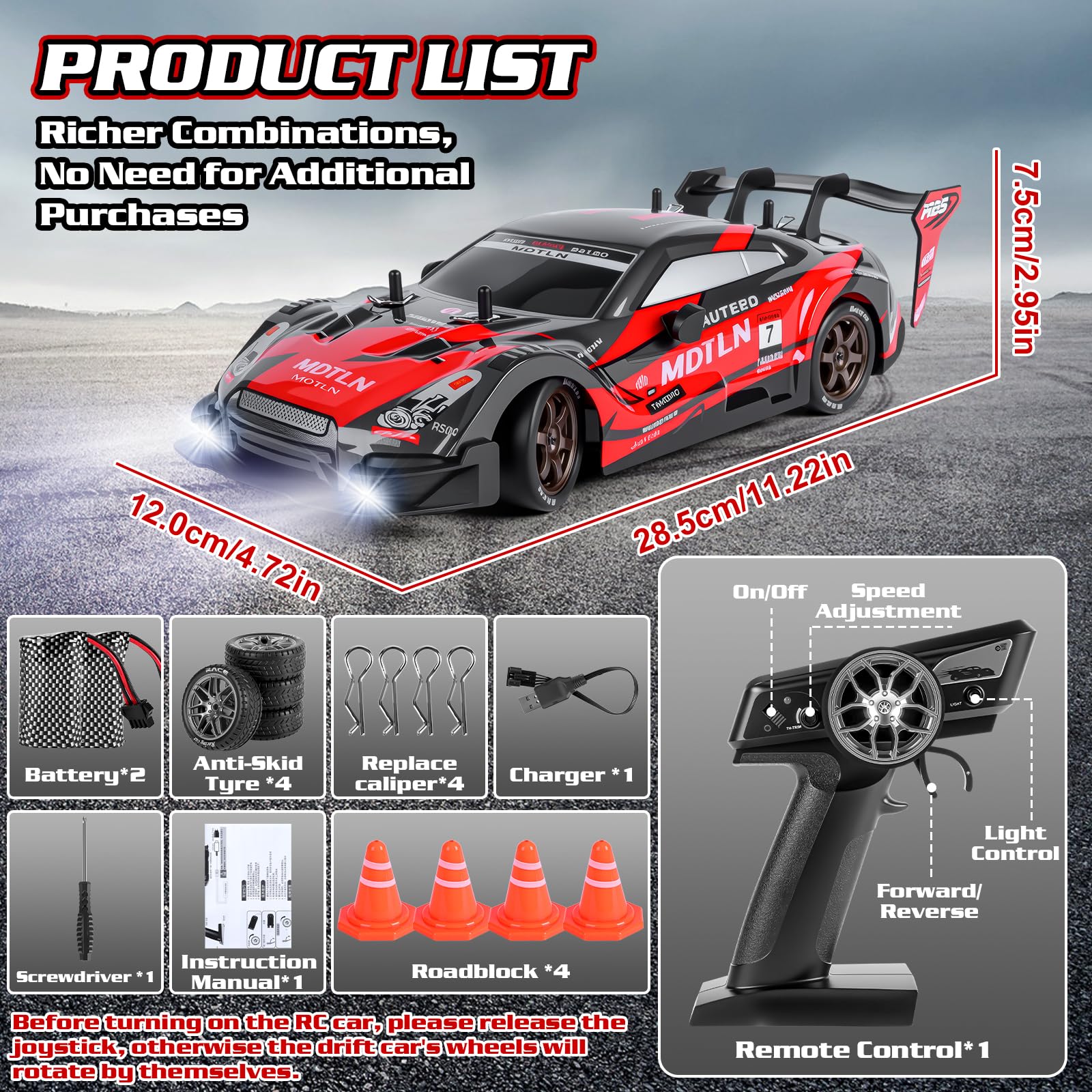 JONRRYIN Mini RC Drift Car Pro 1:43 op afstand bestuurbare auto met 4WD tablet, gyroscoop, 15 km/u, voor kinderen vanaf 14 jaar, grijs Pro