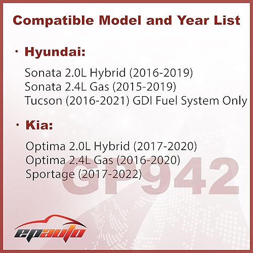 Miniatura 2 de EPAuto GP942 (CA11942) Reemplazo del filtro de aire del motor para Hyundai Sonata 2.0L Hybrid (2016-2019), Sonata 2.4L Gas (2015-2019), Kia Optima