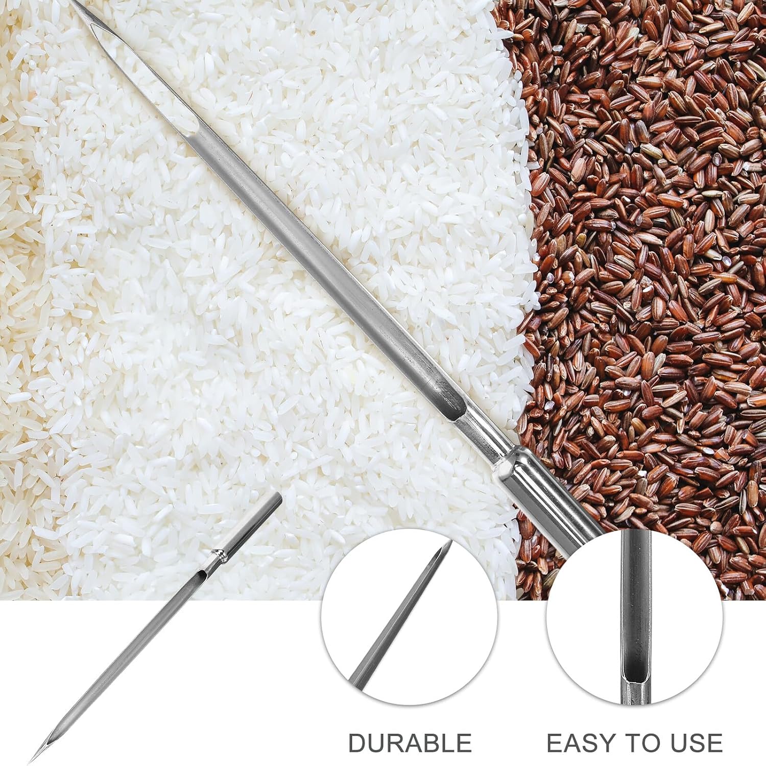 Alipis Stainless Steel Wheat Sampler Grain Powder Soil Probe for Corn Rice Fertilizer Sampling Lightweight Long Soil Sampler for Professional and Personal Use