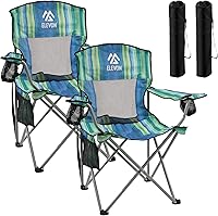 Vista 11 de Silla de camping Elevon, silla plegable portátil al aire libre con brazos, soporte para tazas y bolsa de transporte