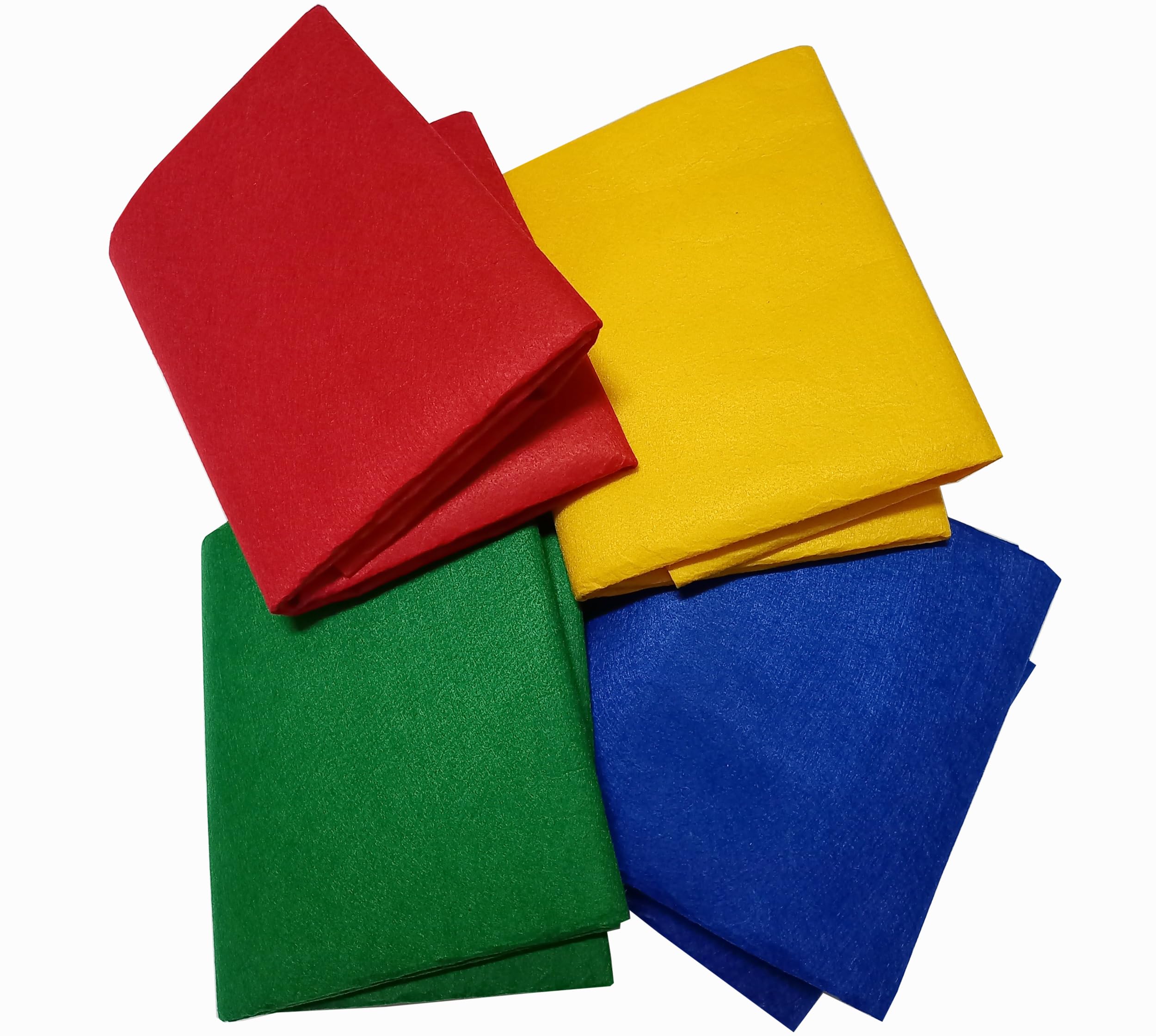 VARDHMAN Pack of 4 Multicolor Shades Felt Fabric Sheet Stiff (Hard) Size 19” x 21” inch - School DIY Crafts Patchwork, Table & Board Backdrops, Embroidery Sewing- 3 pcs (Multicolor Shades)