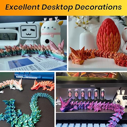 Miniatura 54 de Huevo de dragón impreso en 3D de 15 pulgadas, juguetes de cumpleaños de Navidad, regalo de relleno de calcetines, dragón de cristal articulado