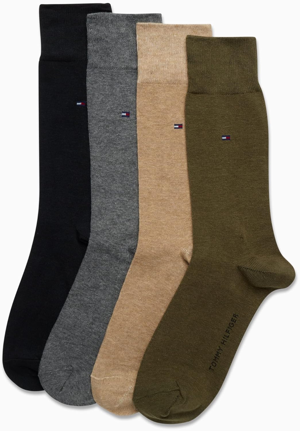 Tommy Hilfiger Mens Dress Socks - 4 Pack Lightweight Cotton Blend Everyday Crew Work Socks for Men for Casual & Formal Wear - Image 4