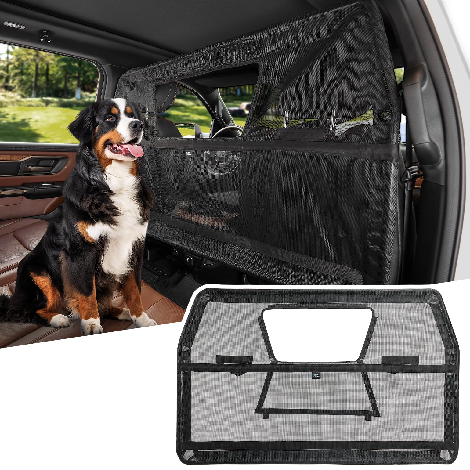 JOYTUTUS 56 Wide Dog Car Barrier
