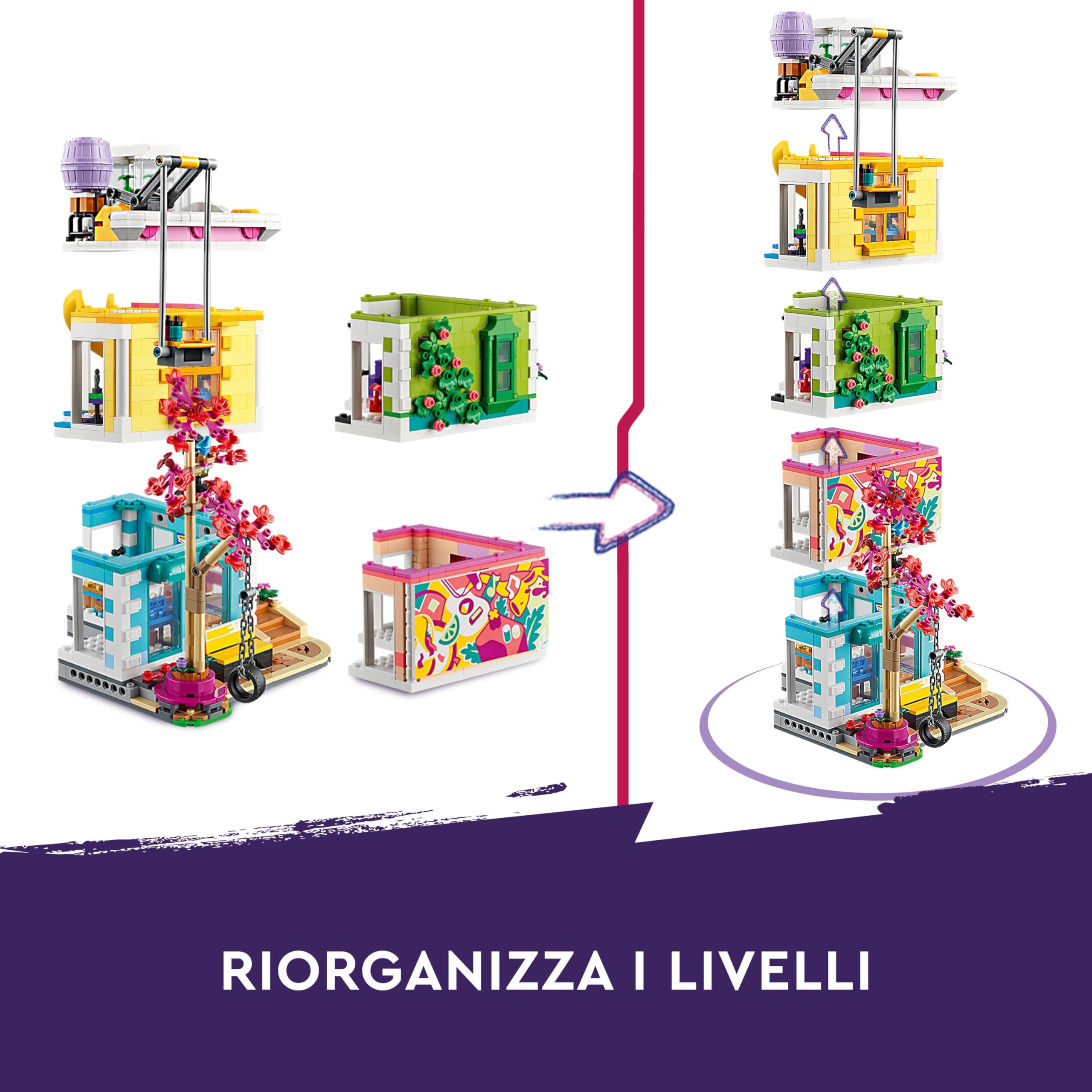 LEGO Friends Centro Comunitario di Heartlake City - Set Modulare a 5 Piani con 6 Mini Bamboline, Cane Giocattolo e Accessori Creativi - Idea Regalo per Bambine da 9 Anni in su - 41748