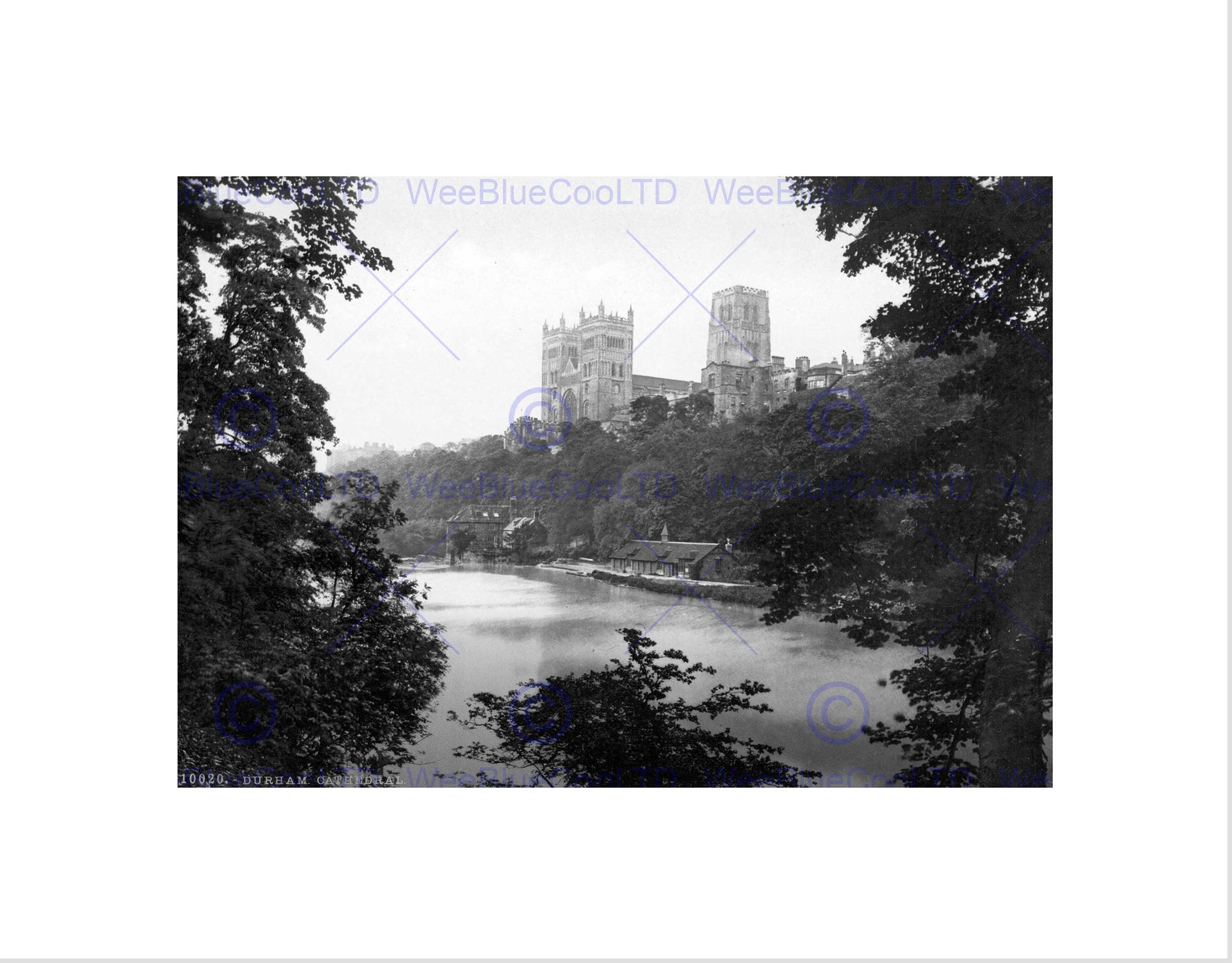 Wee Blue Coo Durham The Cathedral England Vintage History Old BW Wall Art Print
