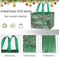 Vista 9 de YANGTE - Paquete de 12 bolsas grandes de regalo de Navidad reutilizables, con asa, bolsa de Navidad de tela no tejida para fiestas y eventos