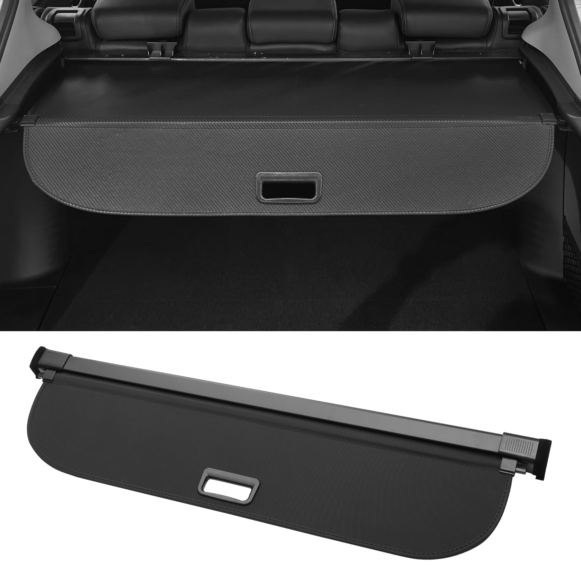 Motoforti Kofferraumabdeckung für Q3 2015-2018, einziehbare Gepäckraumabdeckung, Gepäckraumabdeckung, Gepäckraumabdeckung, Sonnenschutz, Segeltuch, Schwarz glänzend