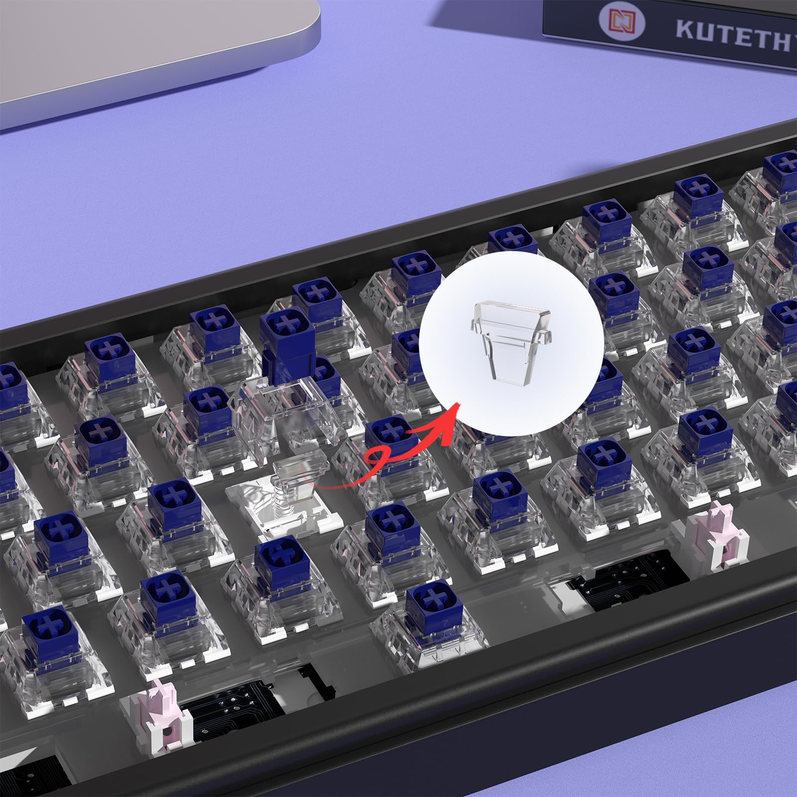 Interrupteurs Kailh Box Navy Pro pour clavier de jeu mécanique, interrupteurs 3 broches cliquet/pré-lubrifiés/étanches IP56 (Navy Pro, 108 pièces)