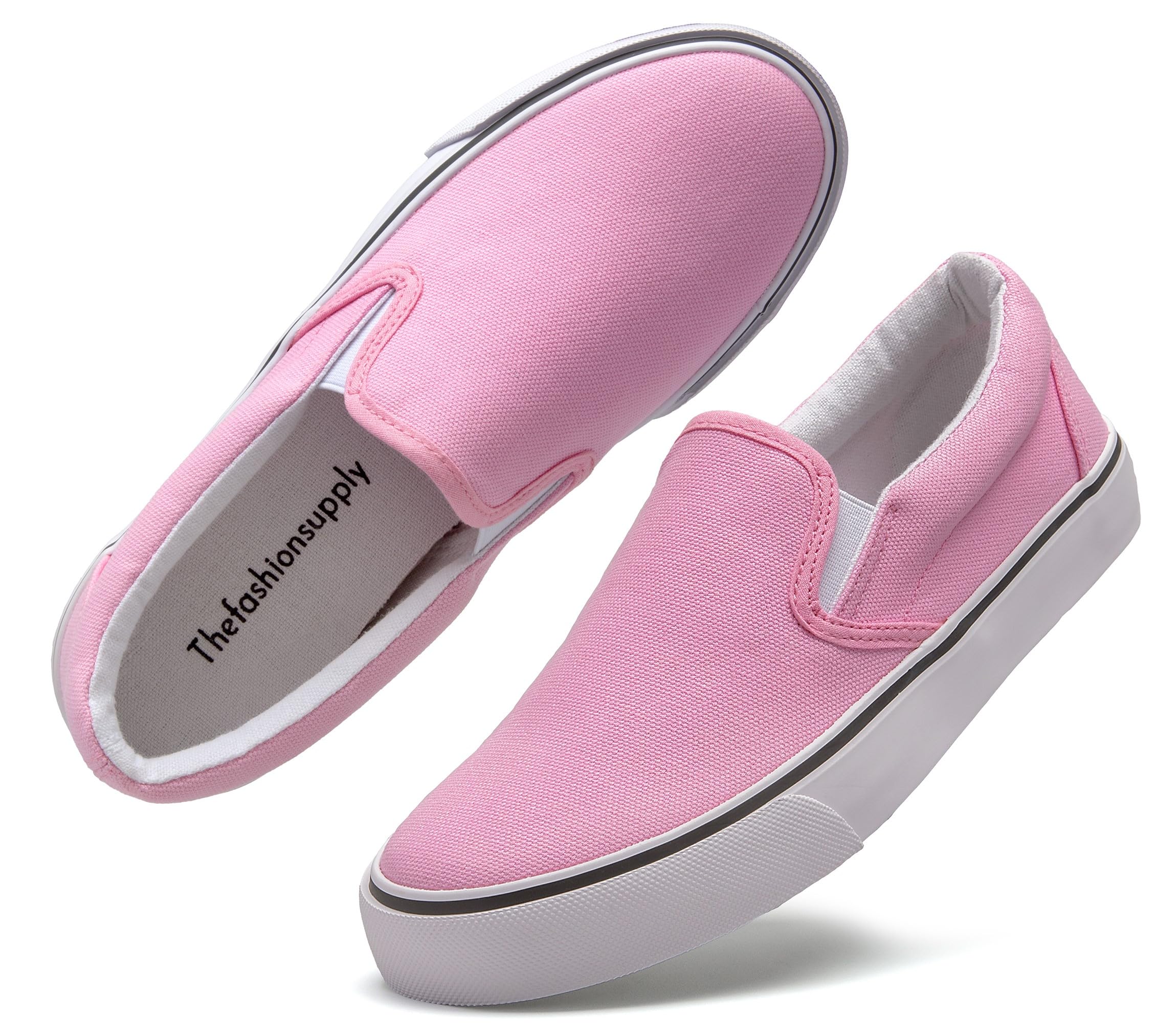 Emma Shoes Low-Top Slip Ons Women's Fashion Sneakers Casual Canvas Sneakers for Women Comfortable Flats Breathable Padded Insole Slip on Sneakers