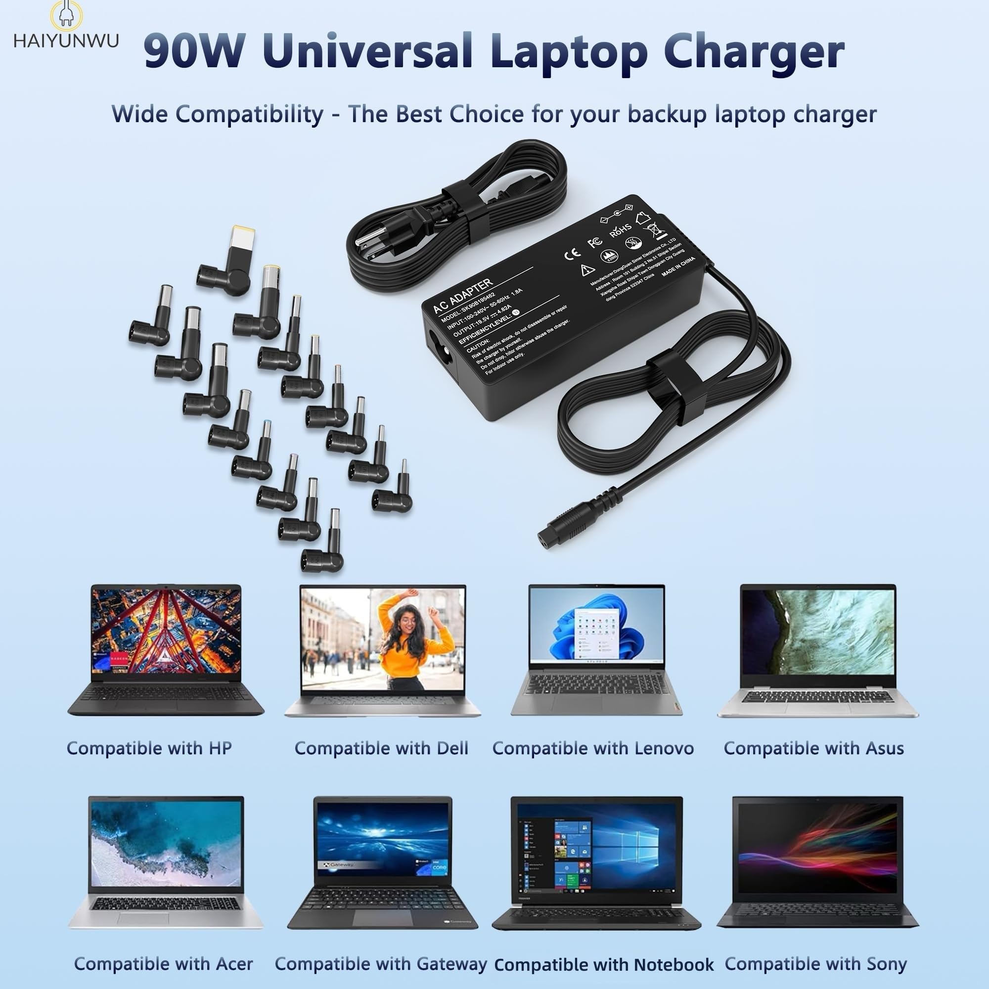 Cargador universal para portátil de 90 W