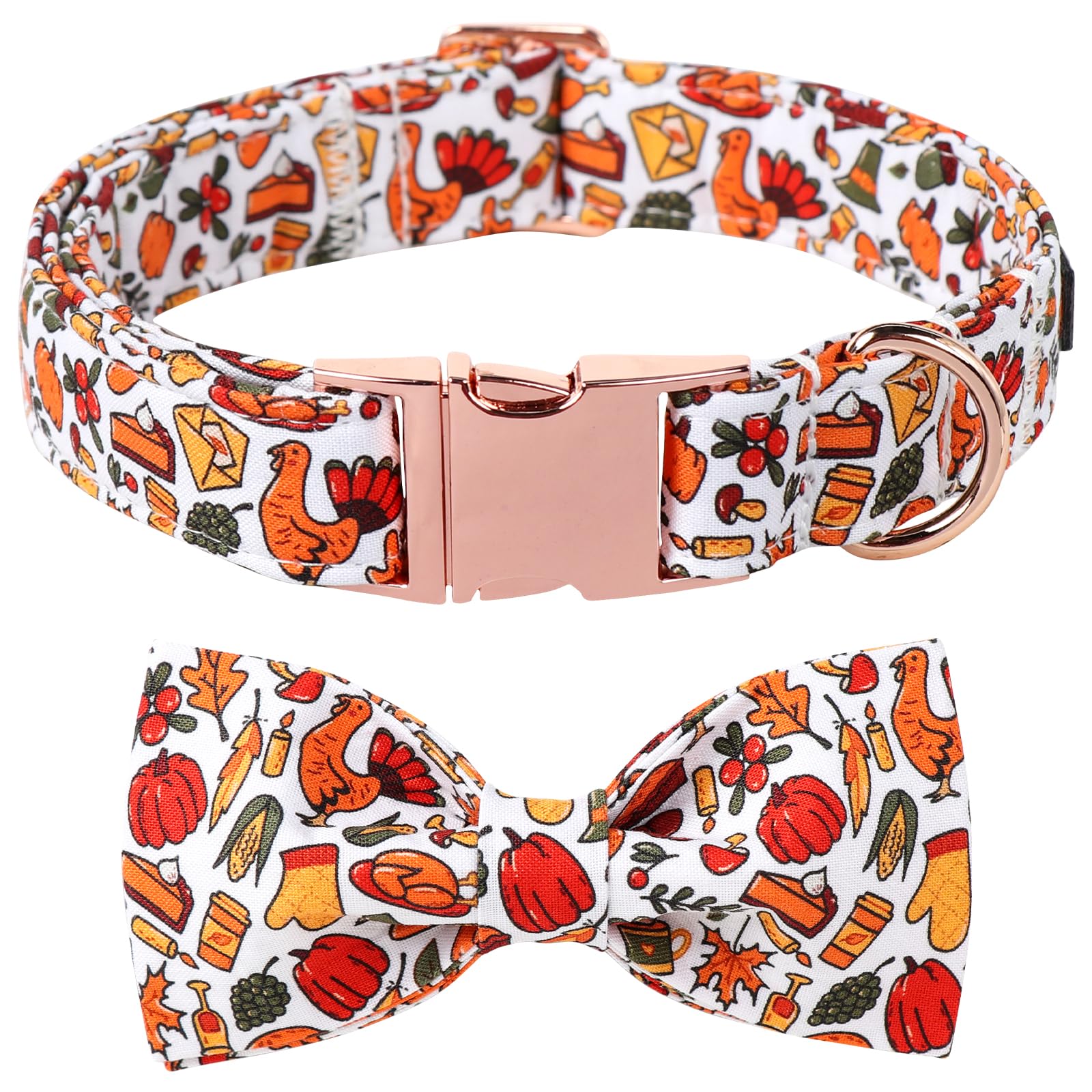 Lionet Paws Fall Dog Collar, Cute Halloween Dog Collar for Large Dogs Adjustable Cotton Thanksgiving Pet Collars for Medium Large Dogs