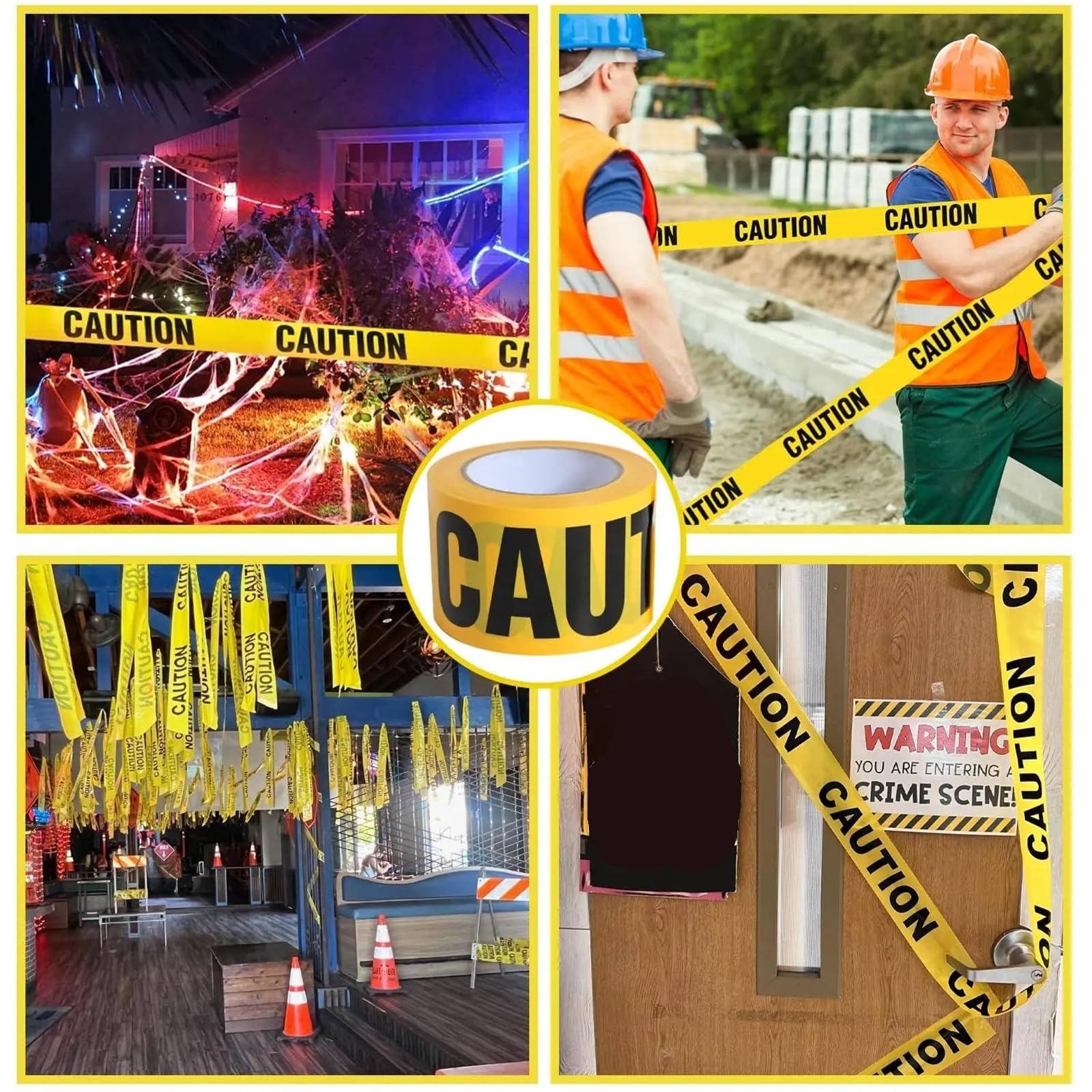 Cinta de advertencia emergencia (3 rollos) for aislamiento, cinta peligro, seguridad for construcción alta resistencia Para Señalización Seguridad