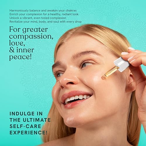 Miniatura 2 de Mezcla de aceites esenciales de suero facial para chakras de garganta, suero hidratante natural y orgánico para cara con girasol, argán,