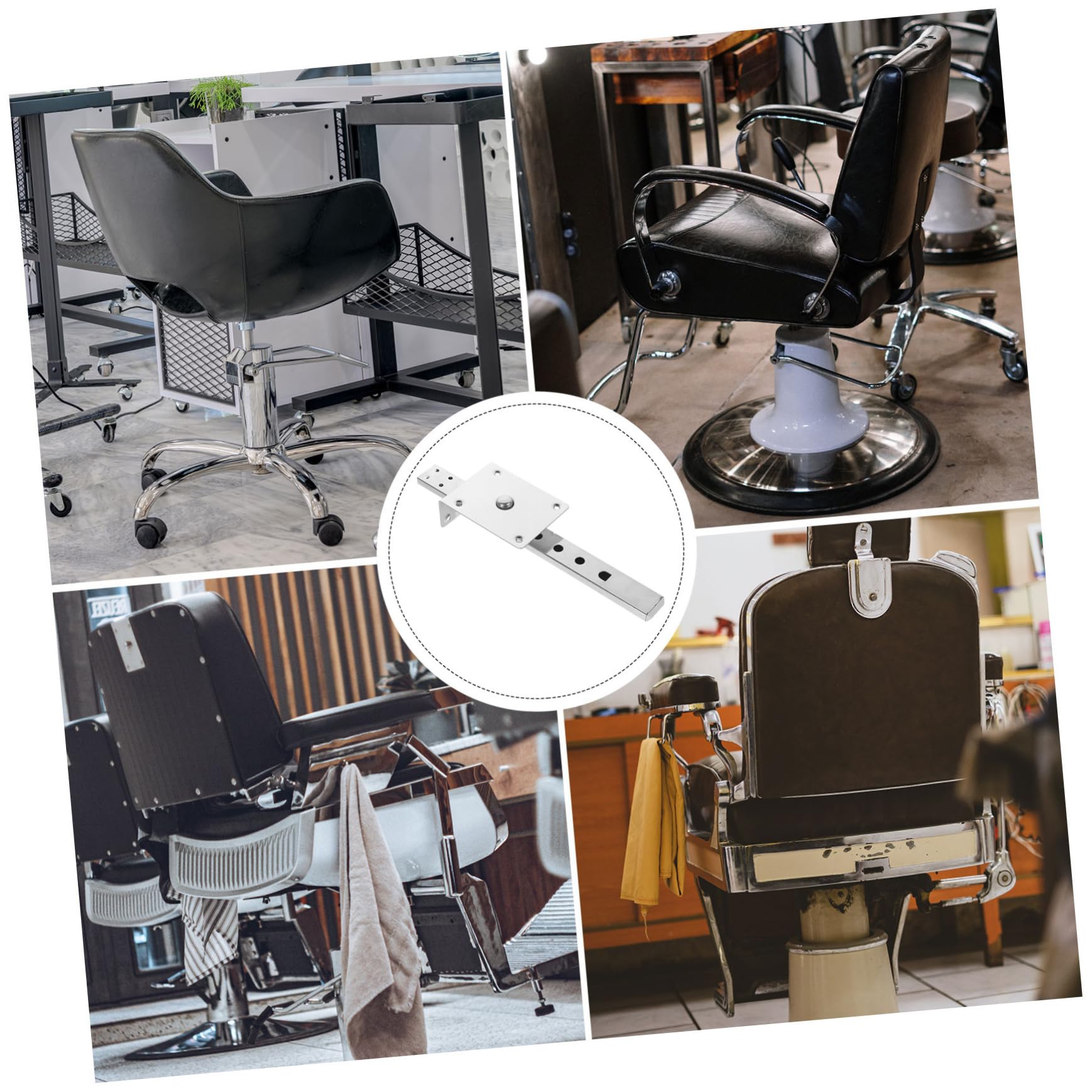 BESTYASH Support D'appui-tête Design Ergonomique en Fer pour Fauteuil de Barbier et Support Stable, Accessoire Élégant Argenté pour Salon de Coiffure et Boutique de Beauté
