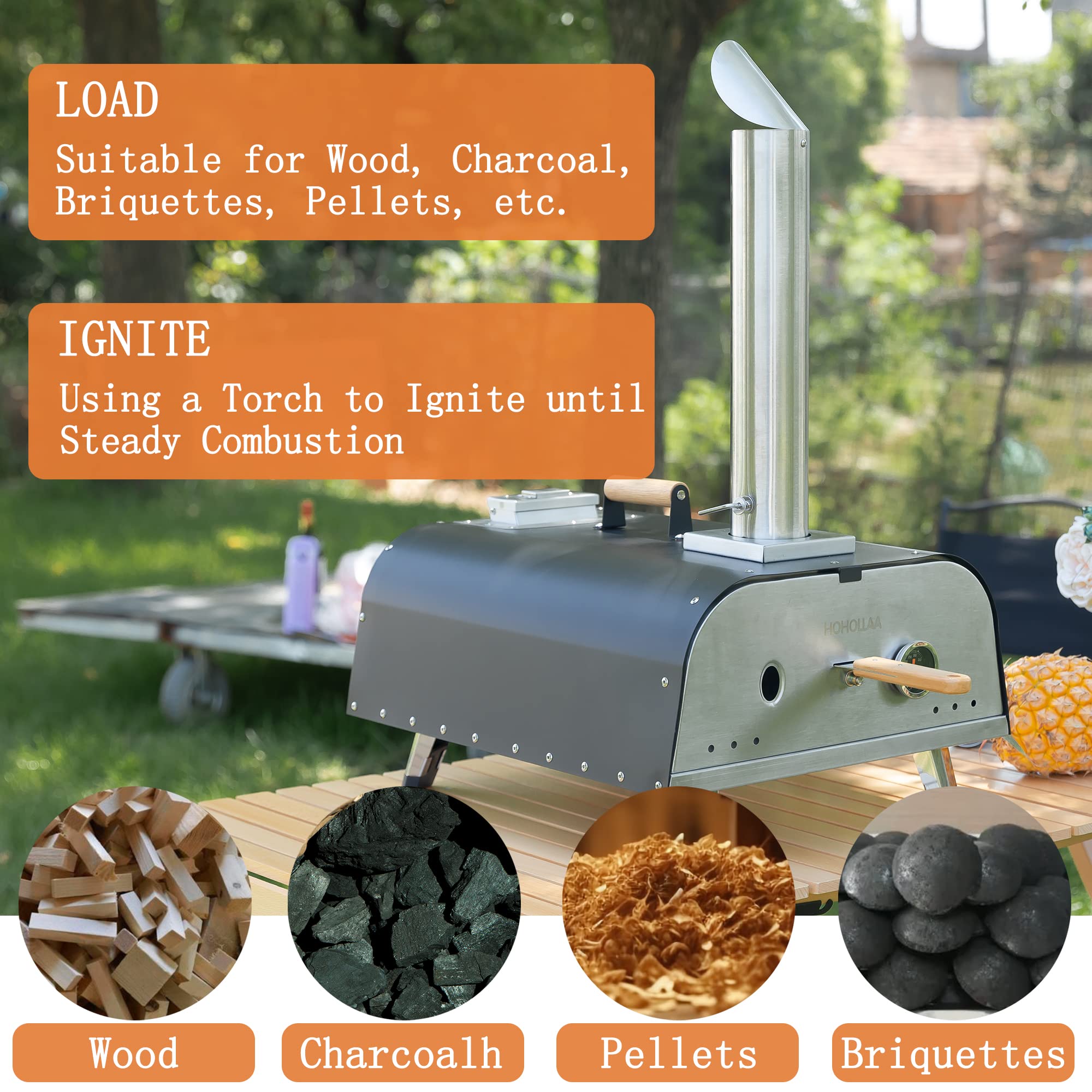 Amazon.com: Pizza Oven Outdoor, Multi-Fuel Oven Outdoor 12-inch Gas u0026 Wood  Fired Pizza Maker, Portable Wood Fired and Gas Pizza Oven with Built-in  Thermometer,Pizza stone u0026 Carry Bag : Patio, Lawn u0026