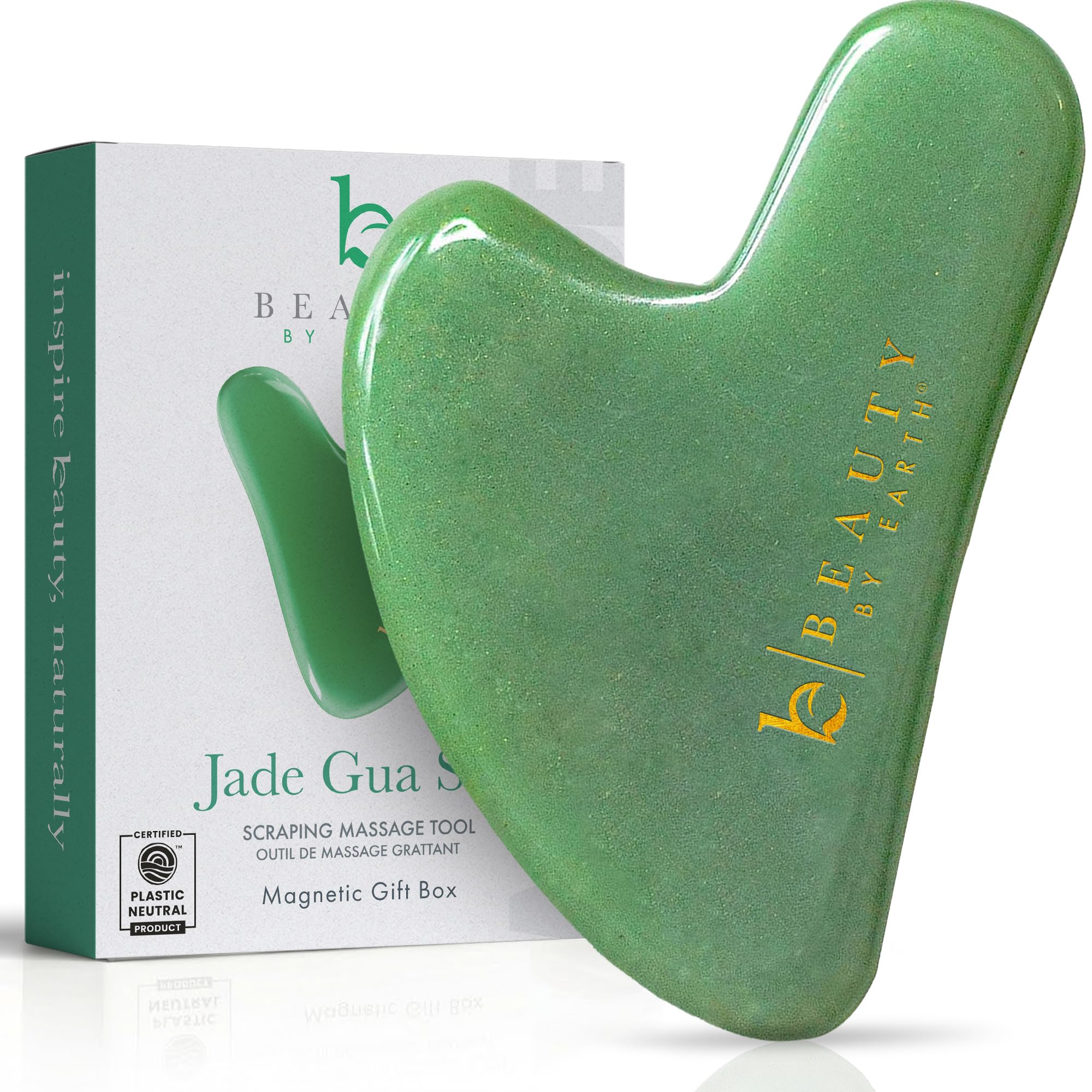 Jade Gua Sha - Face Sculpting Tool for Face Massage, Jaw Massager, Facial Massage Tools are Stocking Stuffer Ideas for Women and Teenage Girls, Small Gifts