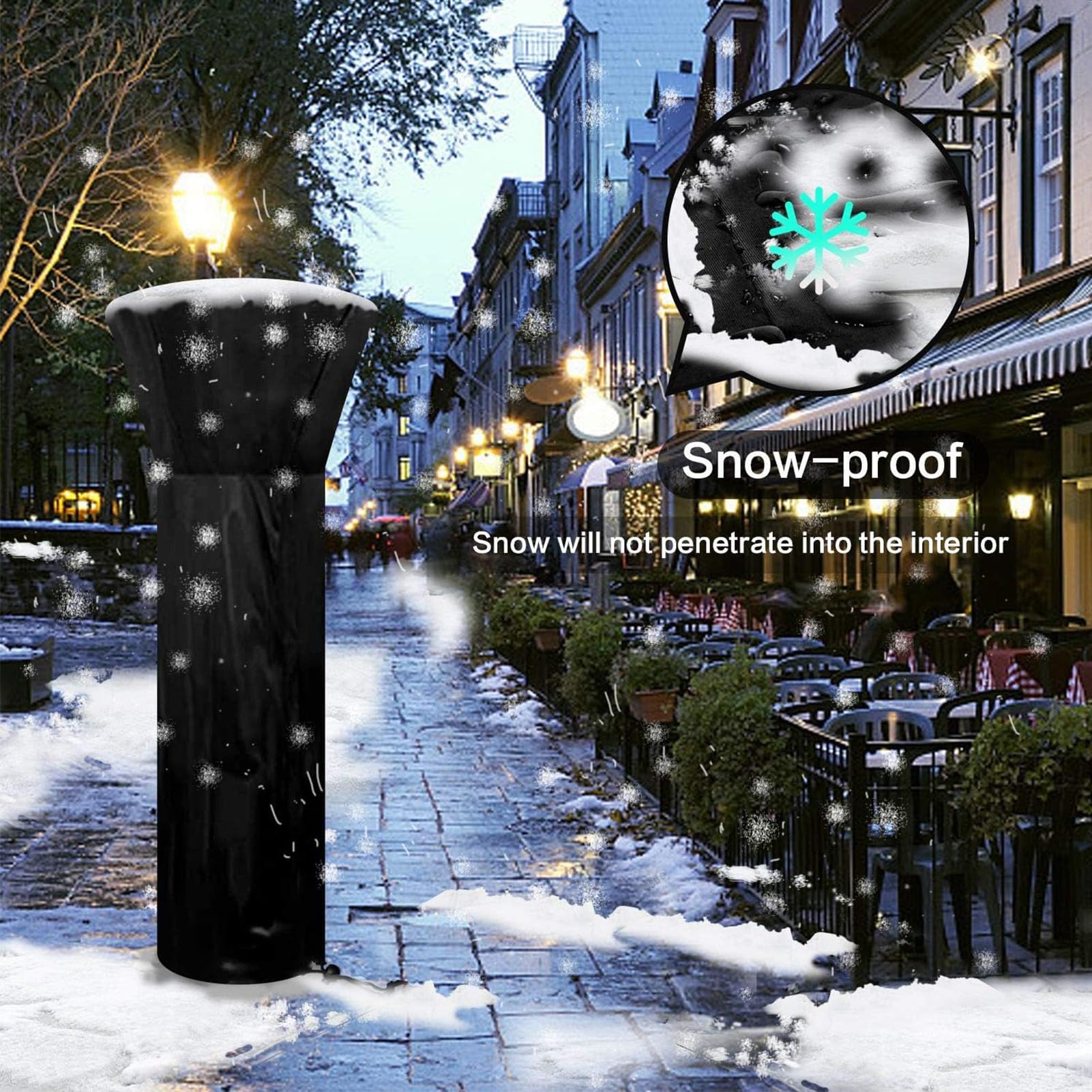 Patio Heater Cover, 420D Impermeabile Copertura Riscaldatore Patio, Resistente Ai Raggi UV Telo Protettivo per Stufa da Patio Esterni Giardino (240 x 92 x 59cm)