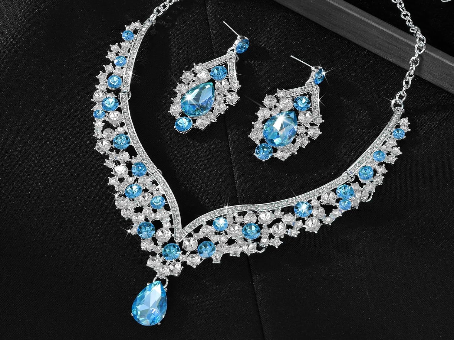 Kamirola Tiaras and Crowns for Women,Tiaras Earrings Necklace, Crystal Bridal Jewelry Set, Costume Party Halloween Prom Pageant Jewelry for Women TR80 - Image 7