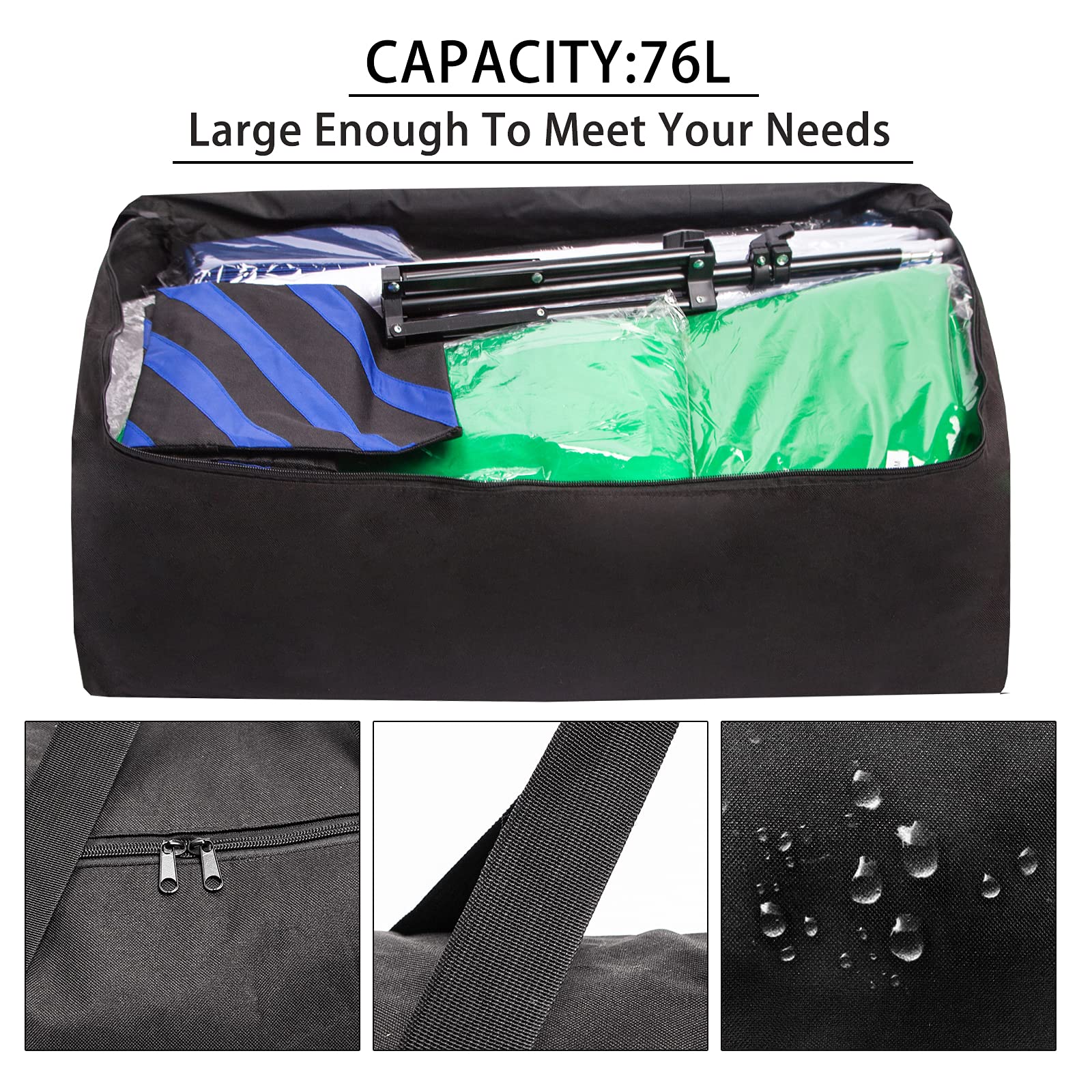 Kit Softbox professionale: 1x sistema di sfondo, 3x lampadina LED dimmerabile da 85W, 3x stativo per luce, 1x braccio a braccio, 3x softbox e 1x borsa di trasporto per fotografia studio
