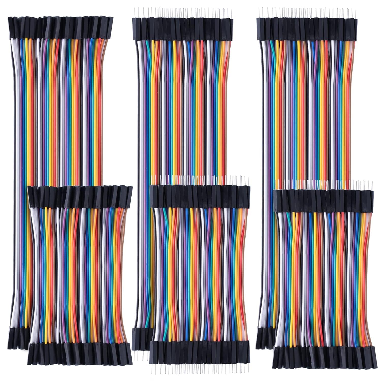 240pcs 10cm+20cm Breadboard Jumper Wires 2 * 40 pezzi da M/F Maschio a Femmina, 2 * 40 pezzi da Maschio a Maschio, 2 * 40 pezzi da Femmina a Femmina per Arduino Raspberry Pi