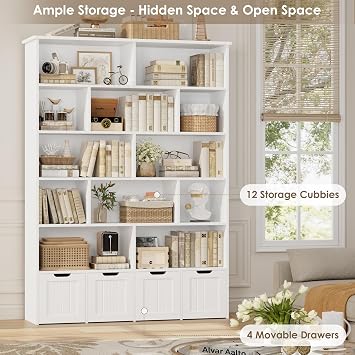 FINETONES 69 H Large Toy Storage Organizer with 4 Movable Drawers