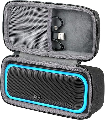 co2CREA Estuche de viaje duro de repuesto para DOSS SoundBox Pro Altavoz Bluetooth inalámbrico portátil (negro)
