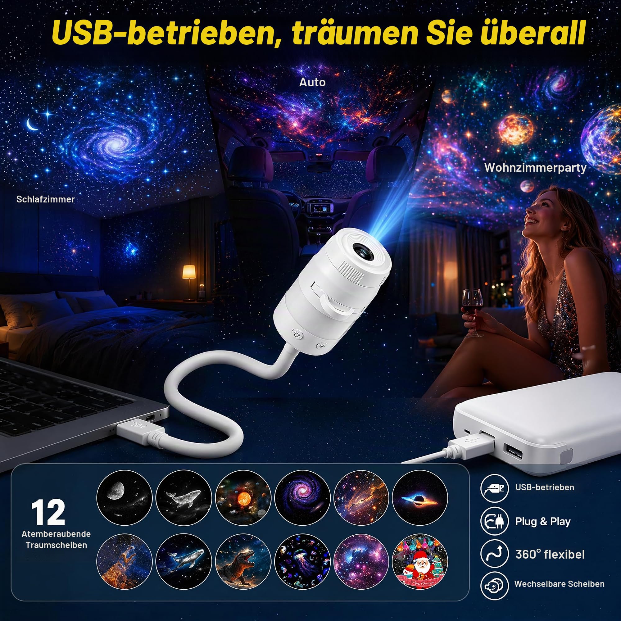 Yizemay Sternenhimmel Projektor Unterwasserwelt, Ozean Galaxie Projektor
