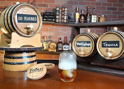 Miniatura 7 de Kit de envejecimiento de cóctel de barril de whisky de 2 litros, mini barriles de bourbon de 2 litros completos con barril de pizarra frontal,