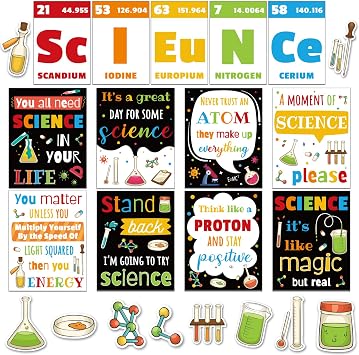 28 PCS Science Bulletin Board Set Science Posters Decorations Positive Motivational Decoration Chemistry Poster Science Lab Bulletin Board