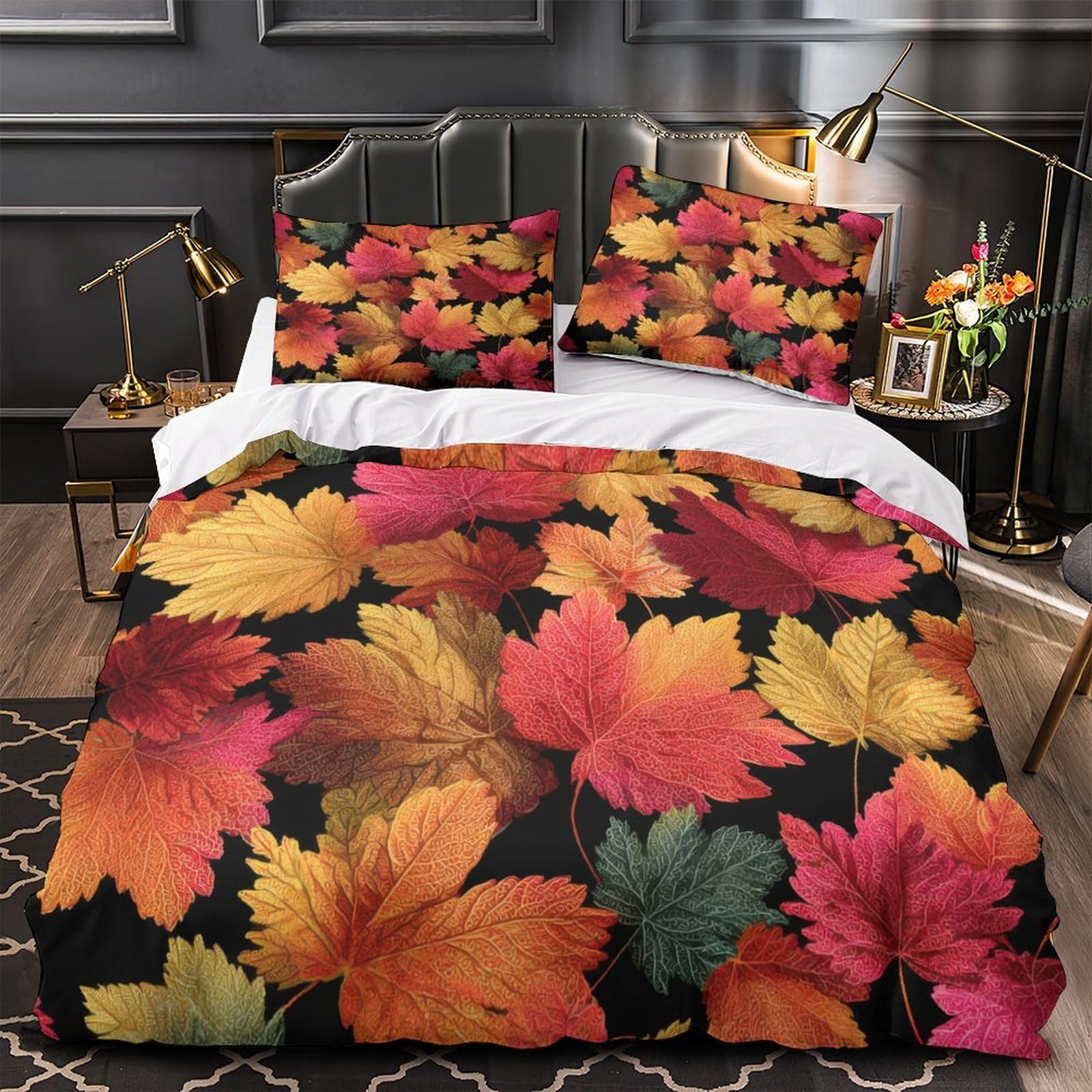 Housse de couette 140x200cm feuilles lit simple ado