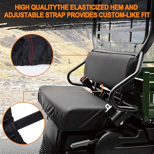 Miniatura 40 de BORDAN Funda de asiento UTV para Polaris Ranger 500 700 800 2002-2008 (solo asiento delantero), resistente al agua 1680D, protección completa, juego