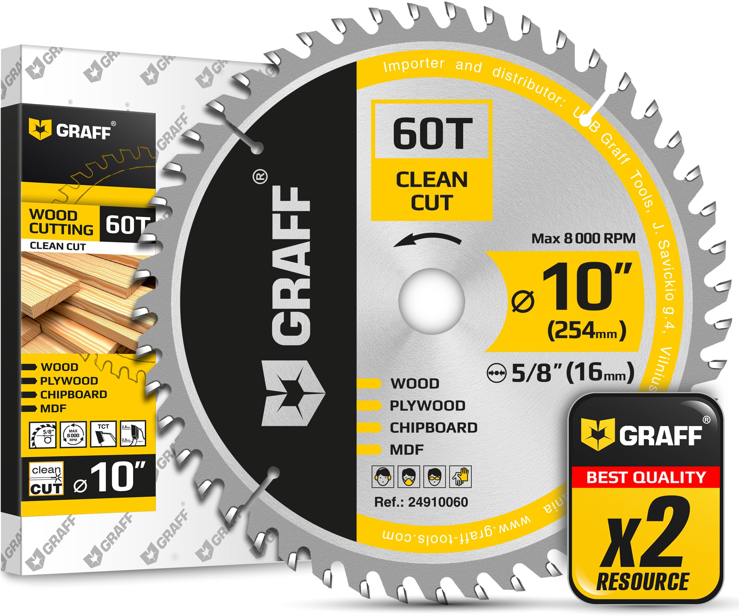GRAFF Angle Grinder Blades - 4.5" Wood Cutting Set -7