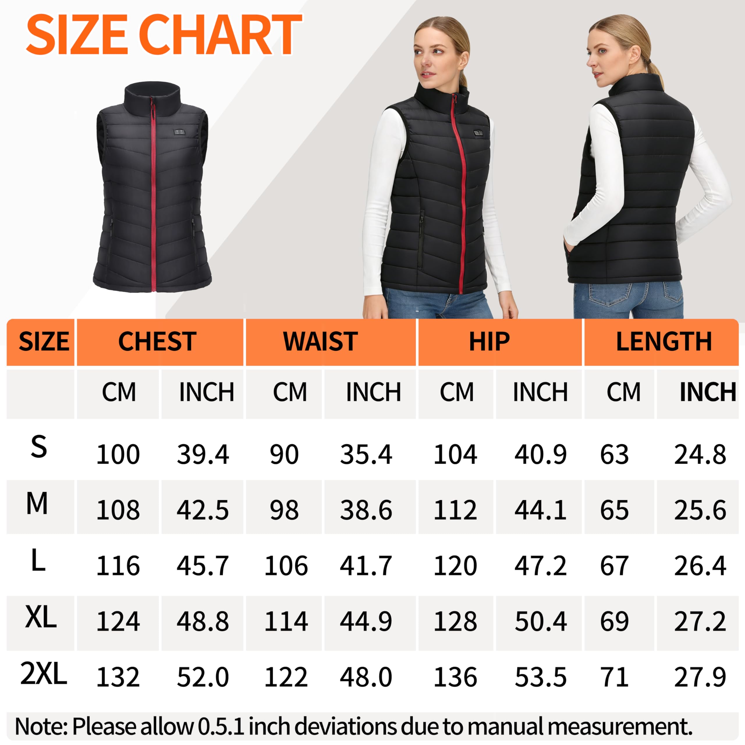 Veste Chauffante Femme,Gilet Chauffant Femme avec Chauffage 13 Zones et 3 Niveaux,Veste Chauffante Avec Batterie pour Camping, Randonnée et Ski