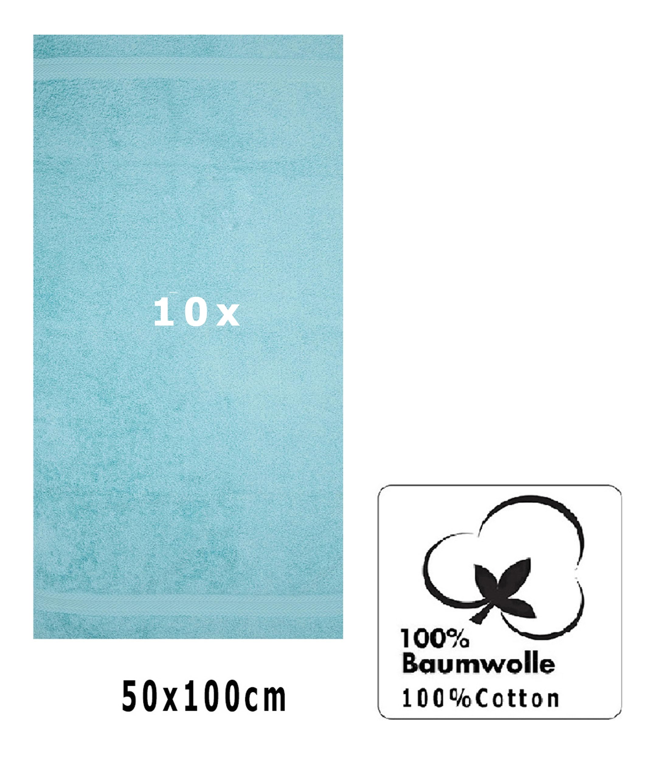 Betz 10 Asciugamani PREMIUM 100% cotone dimensioni 50x100 cm colore blu oceano