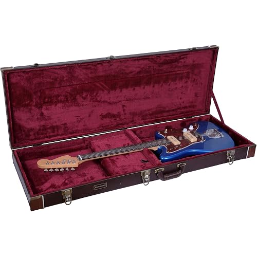 Crossrock Hardshell Wood Case for Jazzmaster/Jaguar Style Electric Guitars-Brown(CRW600JMBR)