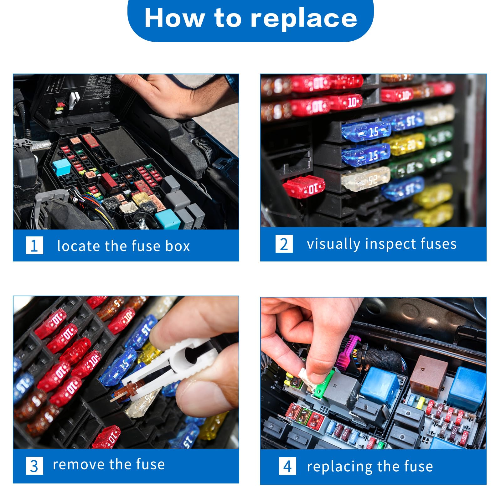 Dodge Ram Trucks Micro MINI Fuse Kit assortimento compatibile con 2013-2022 2500 3500 e 2014-2022 1500 EcoDiesel, Chrysler 200 2015-2017, Jeep Grand Cherokee 2014-2021