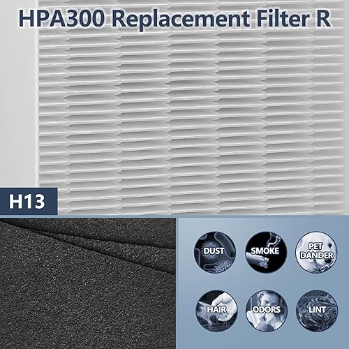Miniatura 3 de Paquete de 3 filtros HEPA HPA300 de repuesto para purificadores de aire Honeywell serie HPA300 HPA300, HPA300VP, HPA304, HPA3300, reemplazo HRF-R3